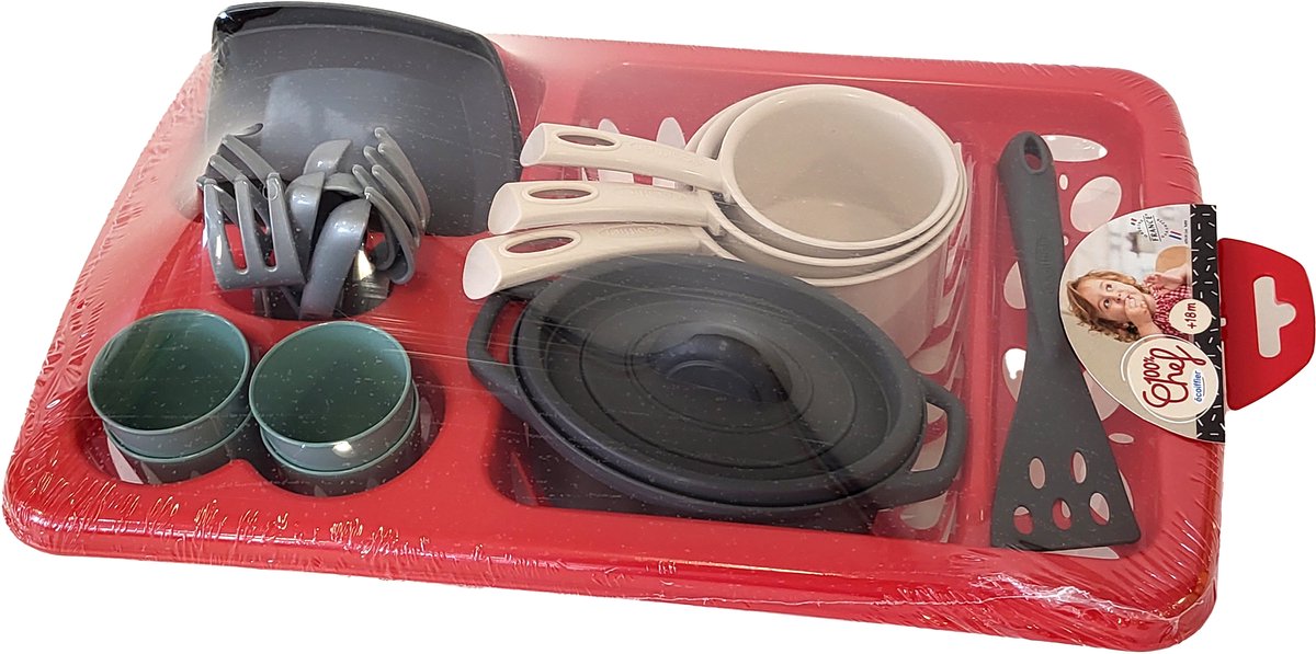 Écoiffier Ecoiffier 100% chef afwas droogrek met eetset -23dlg.