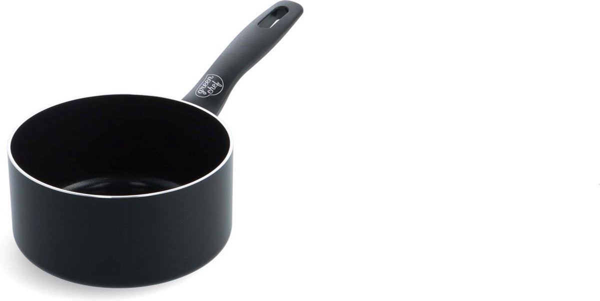 GreenChef prime keramische inductie steelpan zonder deksel 16cm - 1.5l - pfas-vrij - inductie pan - vaatwasserbestendig - ovenbestendig tot 160°c - keramische antiaanbaklaag - gerecylceerd aluminium - zwart