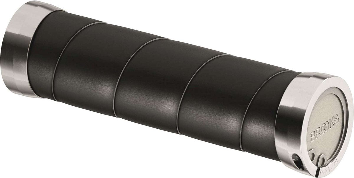 BROOKS Slender leather grips (130+130mm) - black