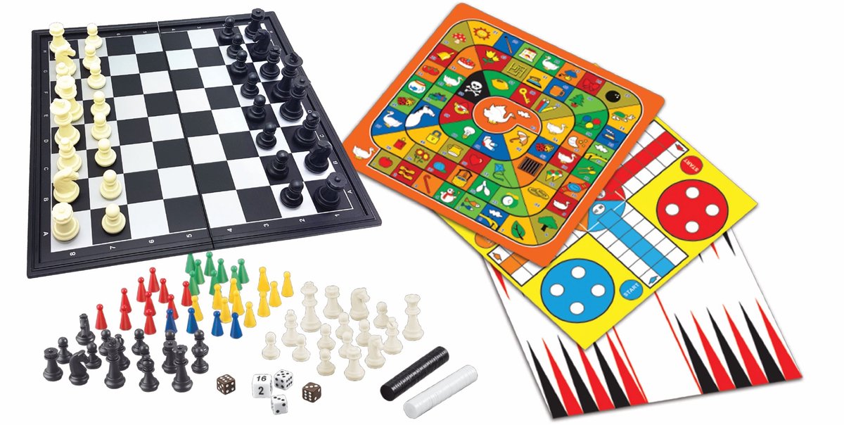 Lexibook Magnetische bordspellen – set van 8 spellen in 1. voor 2 tot 6 spelers