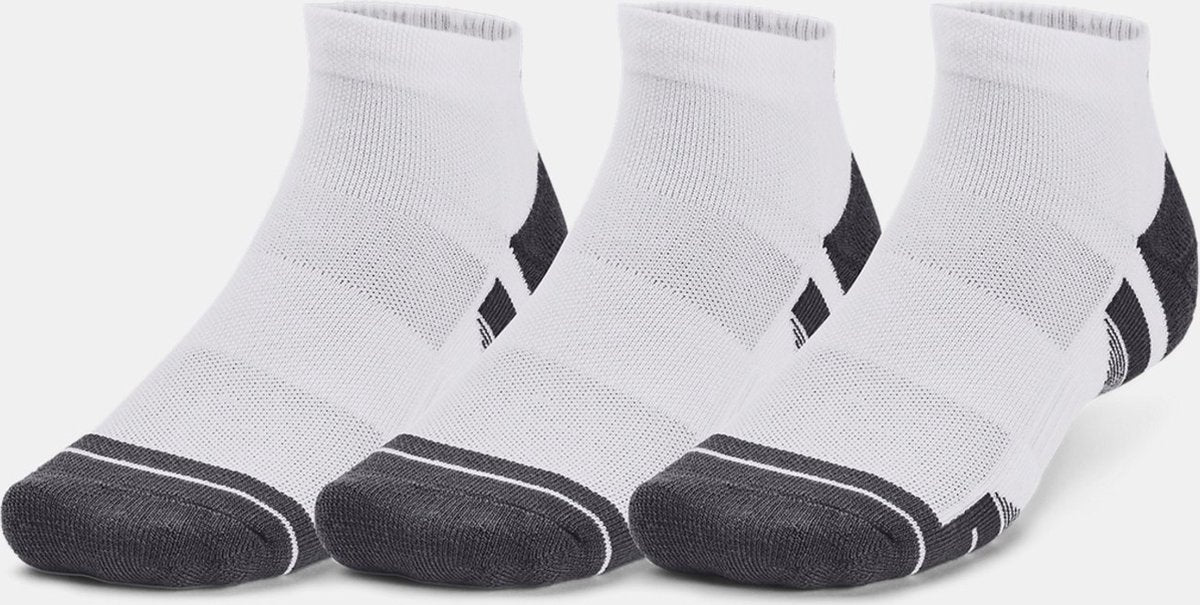 Under Armour ua performance tech 3pk low-wht unisex sportsokken - wit - jet grijs