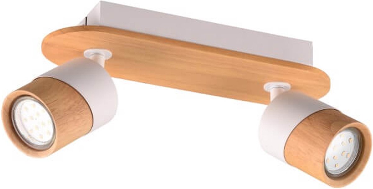 TRIO aruni - spot - houtkleurig met wit - excl. 2x gu10 4,5w