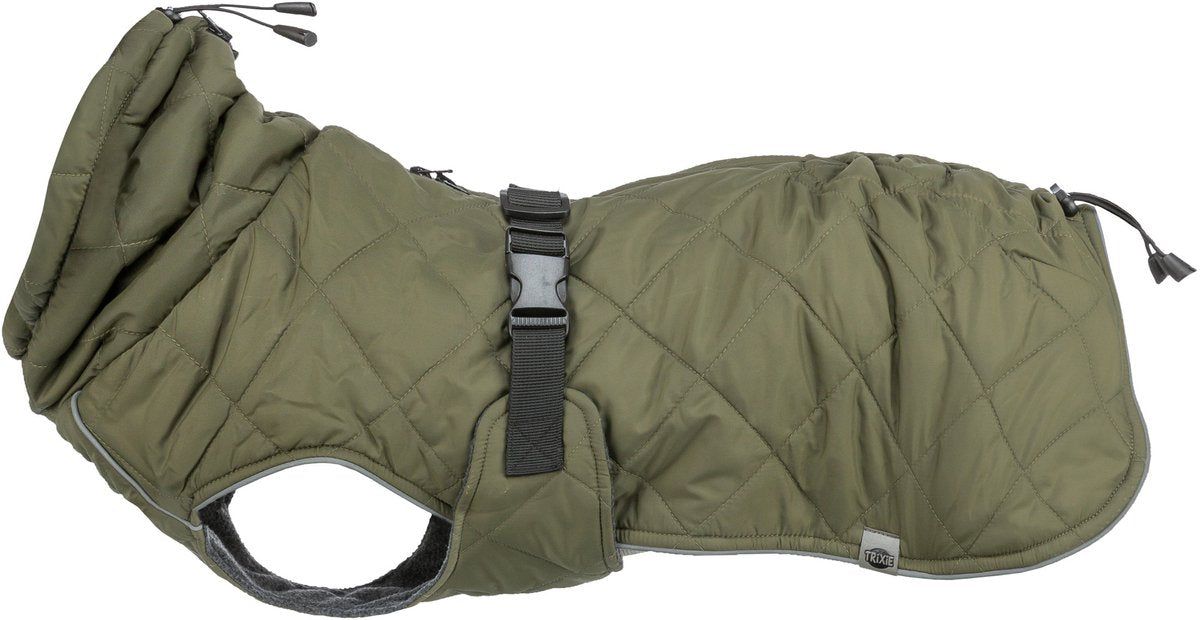 Trixie Hondenjas - olijfgroen 30cm - waterdicht, verstelbaar, fleece voering