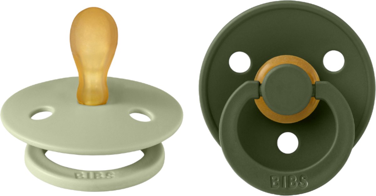 BIBS fopspeen - symmetrisch - 2 stuks - 0-6 mnd - sage hunter green