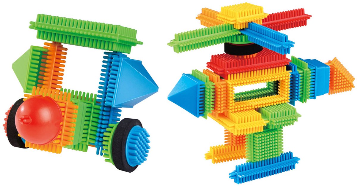 Lobbes Speelgoed BV Lobbes bouwblokken bristle set - kleurrijke constructie speelgoed 58-delig.
