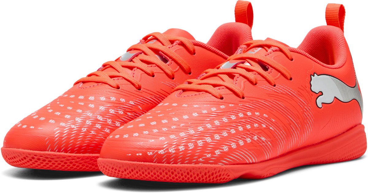 PUMA future 9 play it jr unisex sportschoenen - glowing red- white- black- silver