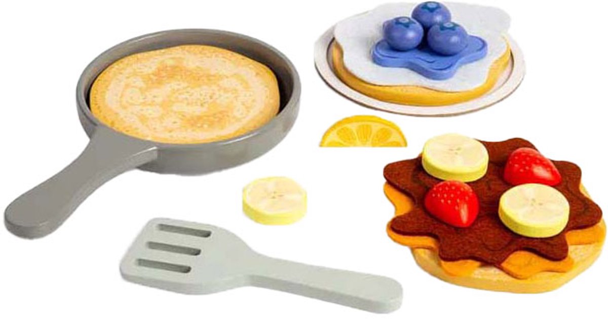 BIGJIGS houten pannenkoeken speelset, 16dlg.