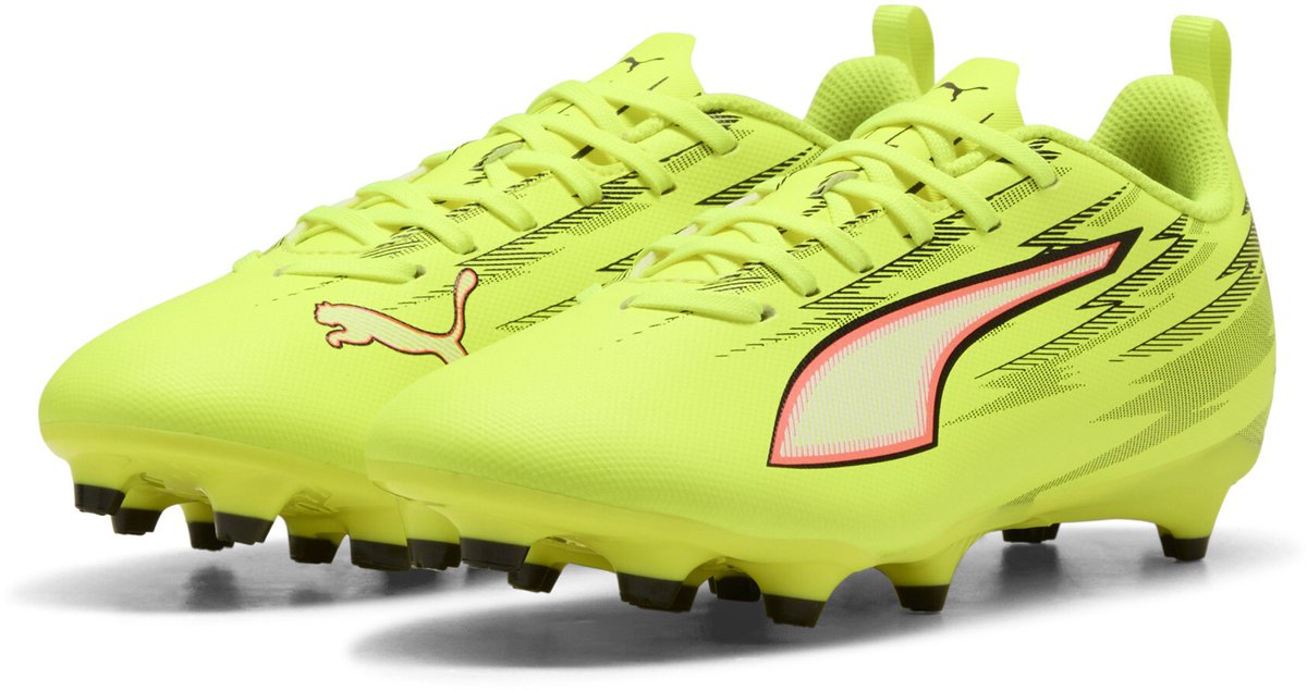 PUMA ultra 6 play fg ag jr unisex sportschoenen - yellow alert- black-glowing red-lime squeeze