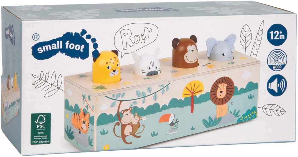 Small Foot - houten dansende dieren met geluiden safari fsc