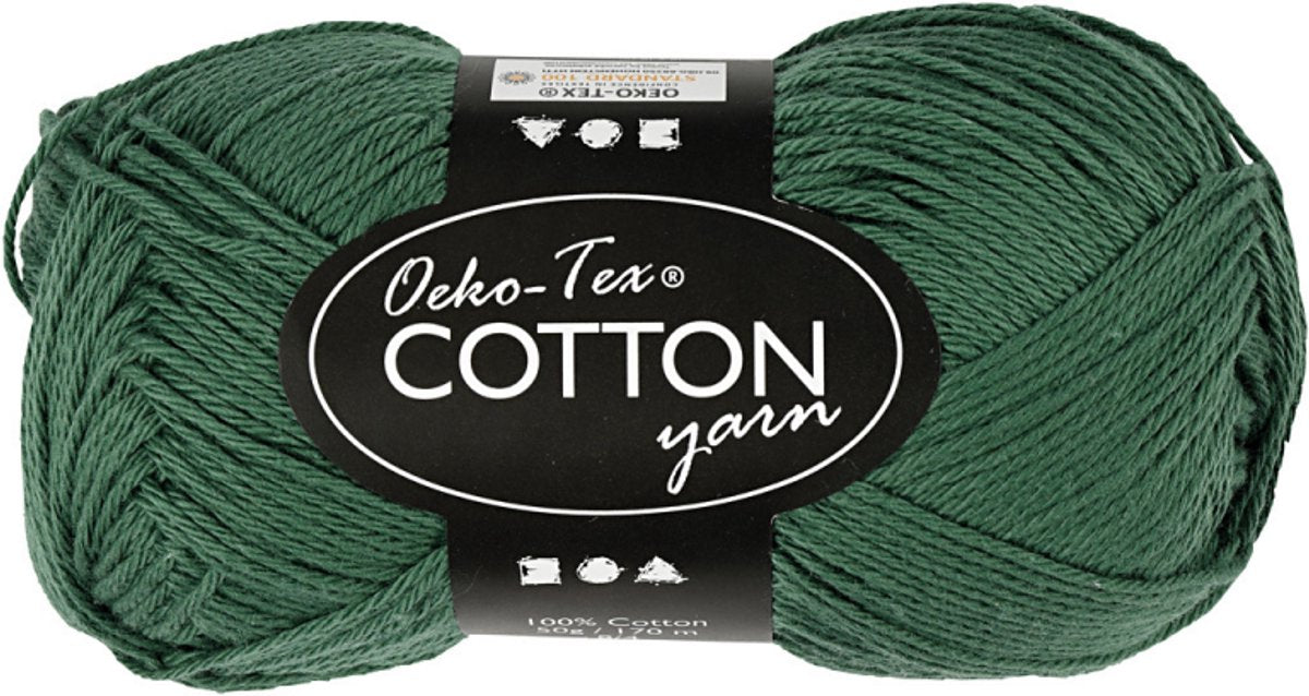 Creativ Company Katoengaren, donkergroen, 50gr, 170m