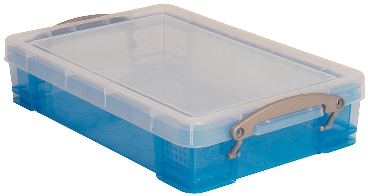 Really Useful Box 4 liter transparant blauw
