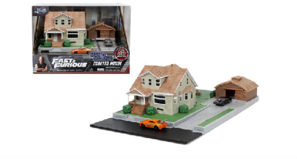 JADA fast furious nano dom's huis diorama met voertuigen