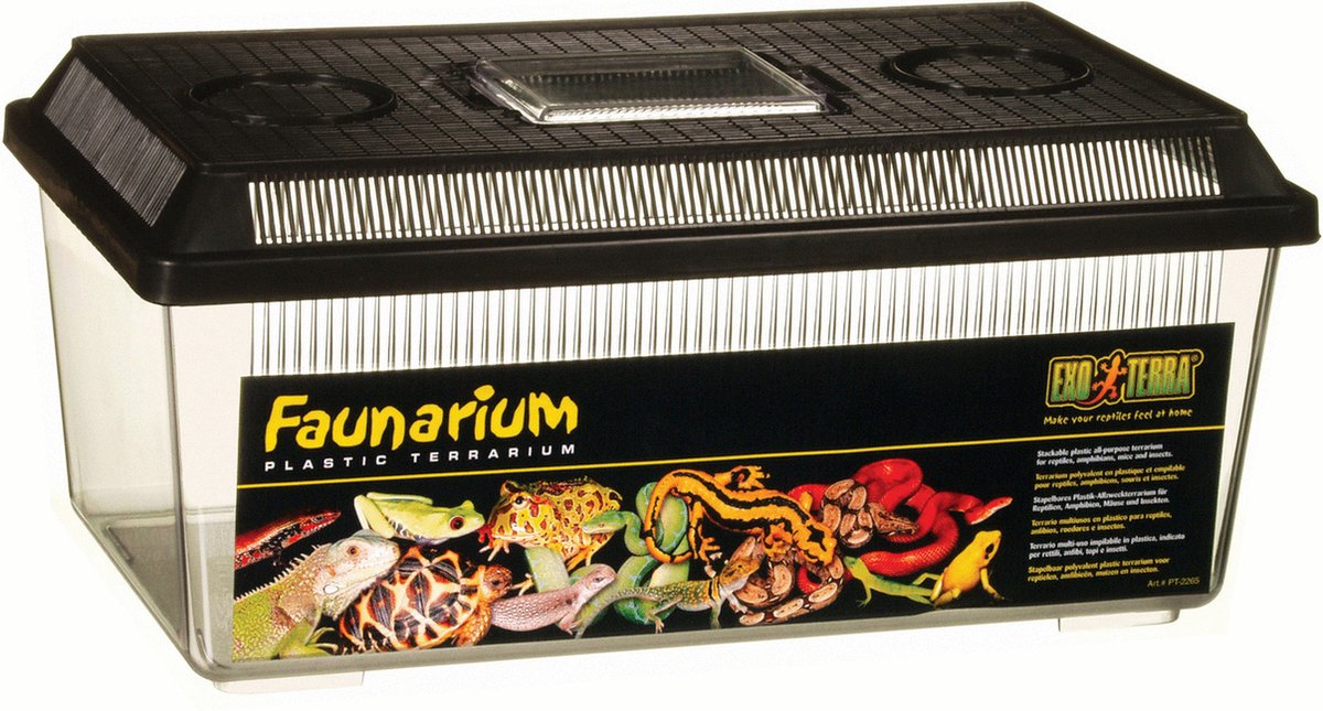 Exo Terra terrarium faunarium laag - m - zwart - 36 x 21 x 16 cm