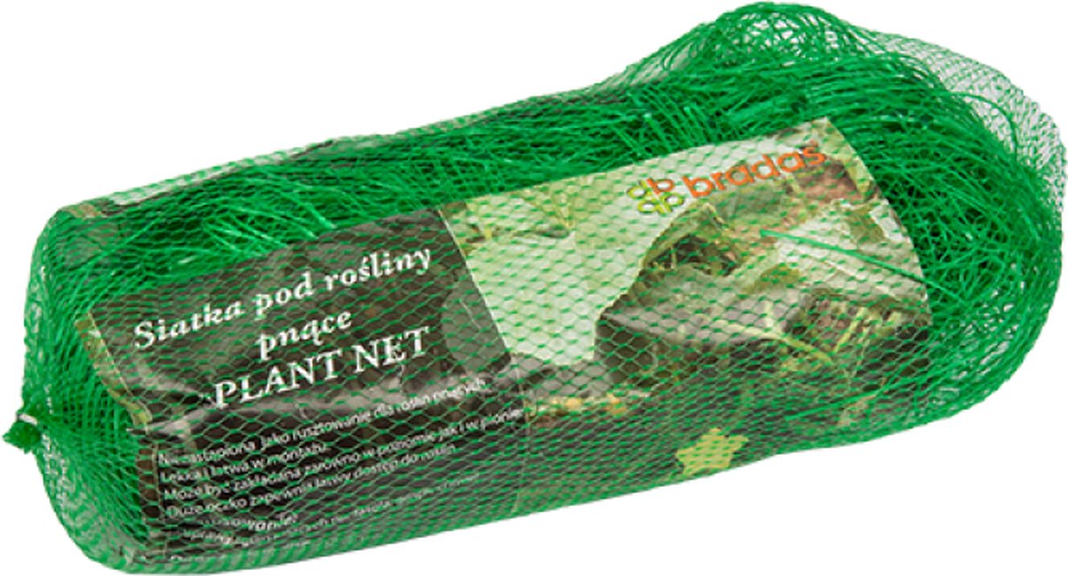 Bradas Plant net 2 x 20 mtr voor in de tuin - plantennet - maas 17x15cm - steungaas - groen