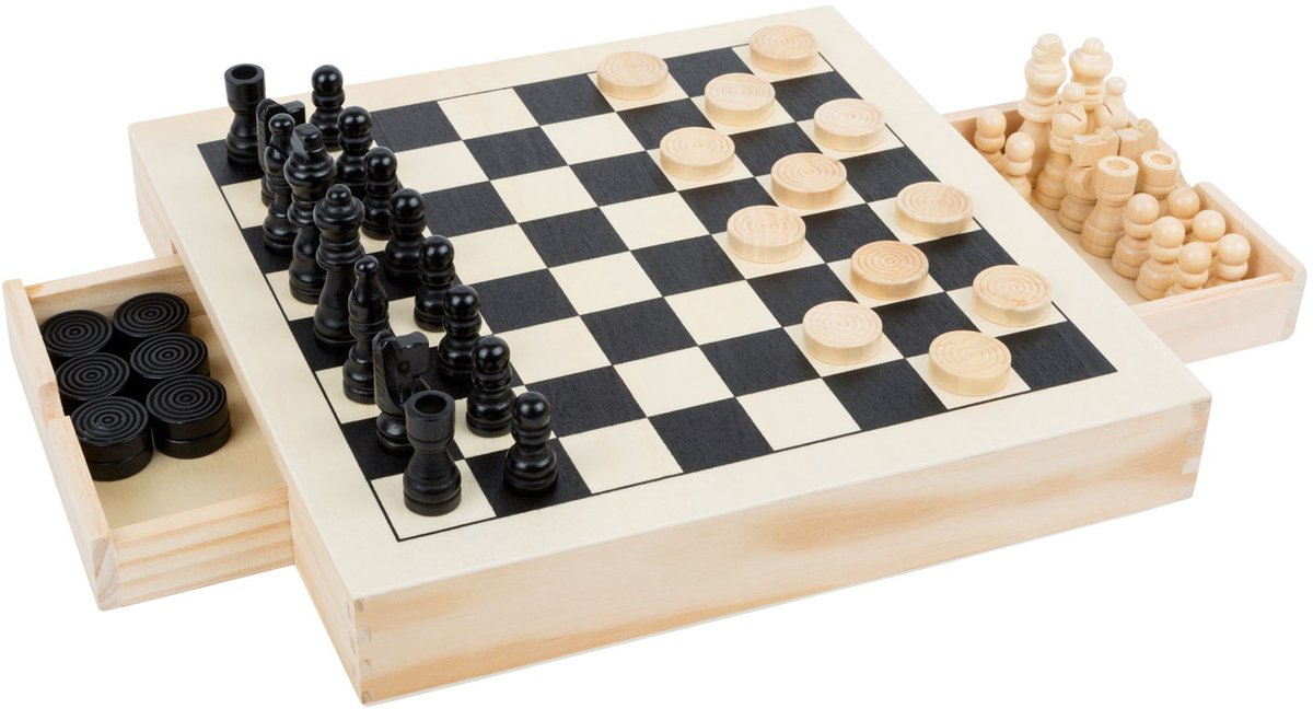 Small Foot - spellendoos 3in1 schaken dammen molenspel