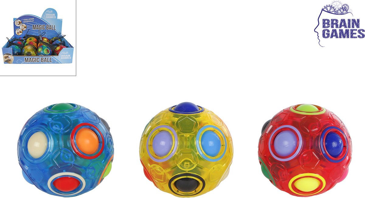 Brain Games Transparant magische bal fidget speelgoed stressbal 6,5 cm.