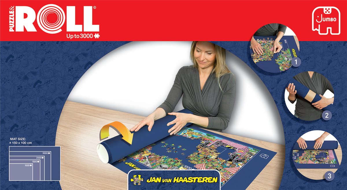 Jan Van Haasteren puzzelmat en rol, tot 3000 stukjes