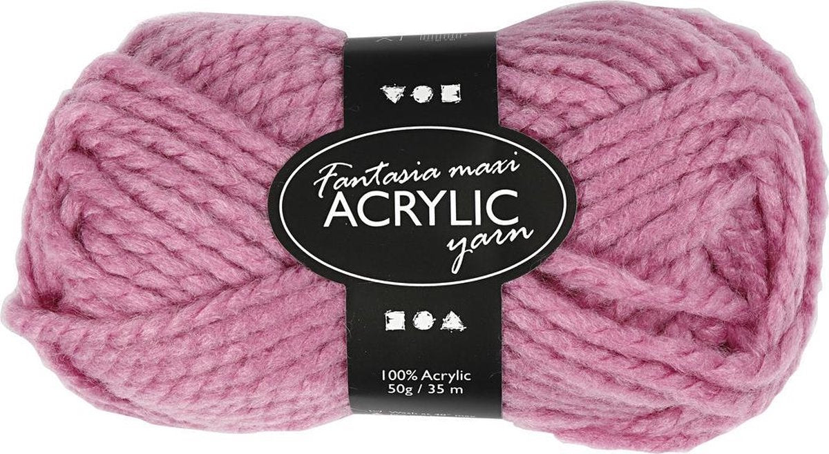 Creativ Company Creotime acrylgaren roze 35 m. 50 gram