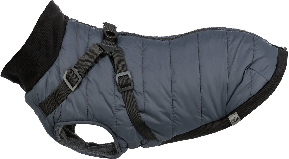 Trixie Hondenjas pontis blauw - geïntegreerd tuig, fleece voering - 40 cm