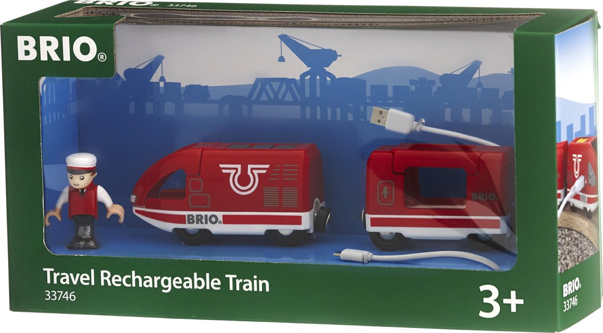 BRIO oplaadbare rode passagierstrein met usb kabel - 33746