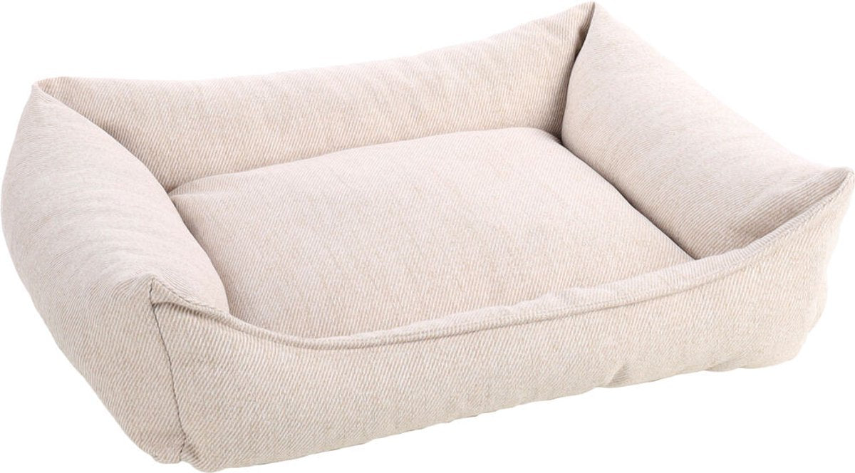 Flamingo Orthopedische hondenmand – orthopedisch hondenbed – premium line – pure luxe hondenbed 80 x 67 x 22 cm – extra memory foam voor maximaal comfort – baldar mand beige
