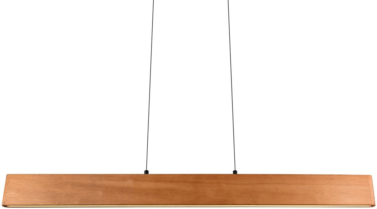 TRIO edgewood - hanglamp - houtkleurig - incl. 1x smd 27 w - sensor dimmer - 4-stappen touch - traploos instelbare lichtkleur - verlichting omhoog en omlaag - plafondbevestiging - geheugenfunctie - traploos in hoogte verstelbaar - fsc-certificaat