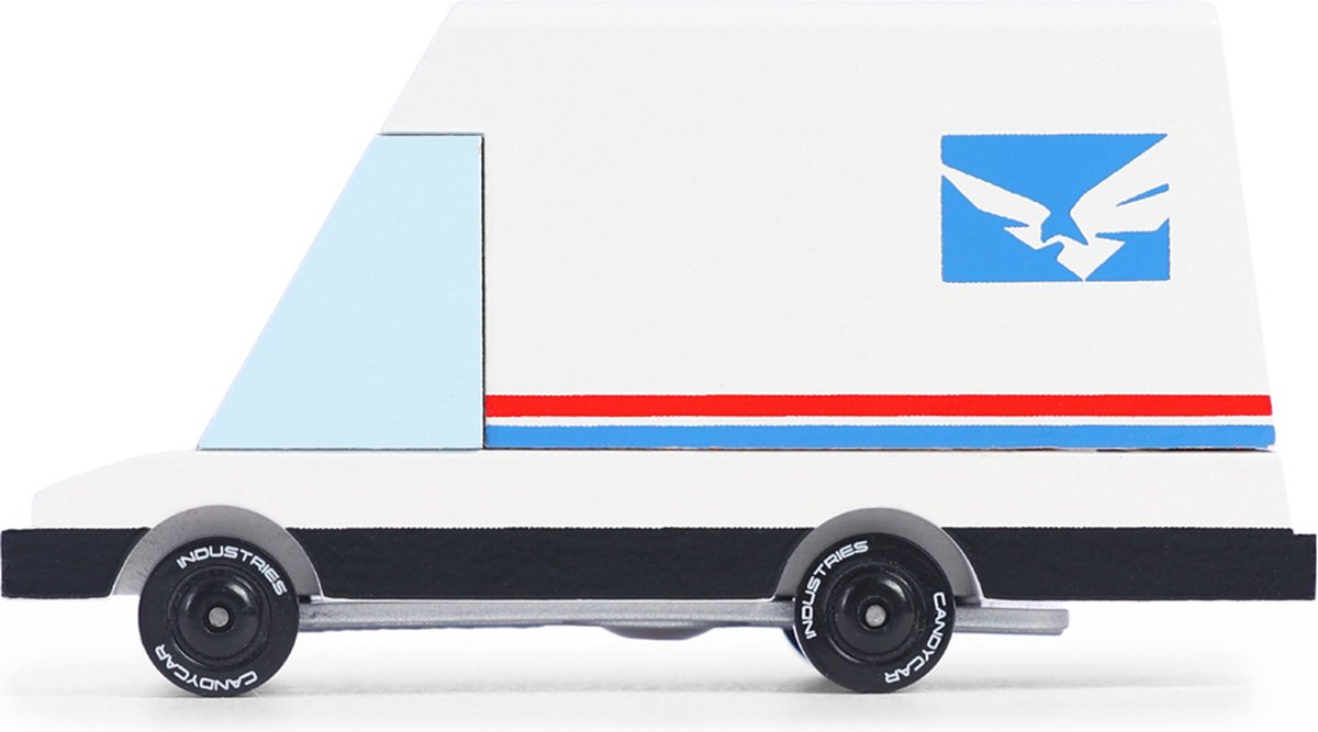 CandyLab houten speelgoedauto - candycar world mail van 2.0 multicolor.