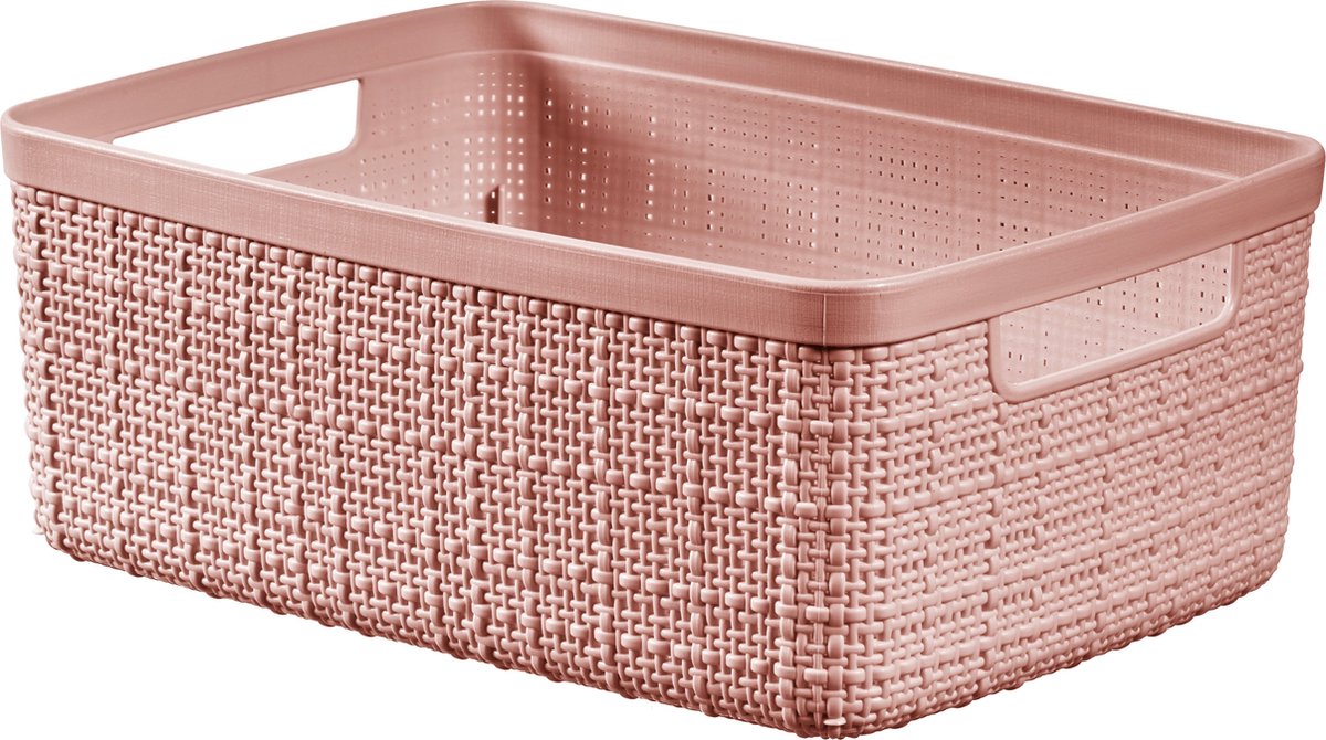 Curver jute opbergmand - maat s - 5 liter - roze