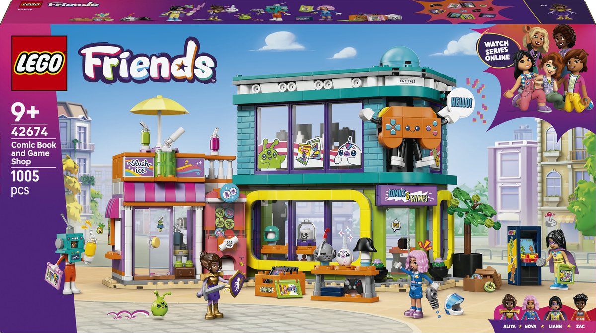 LEGO friends stripboeken- en gamewinkel speelgoedwinkel bouwpakket voor kinderen - 42674