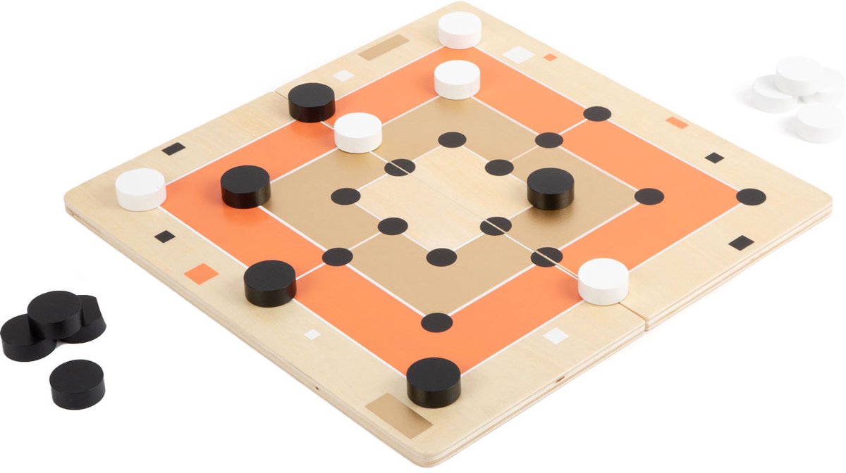 Small Foot - houten solitaire en molenspel gouden editie