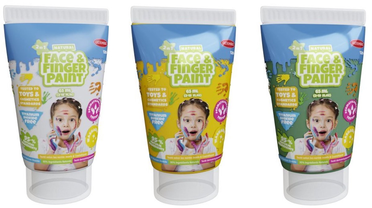 Natural Face Fingerpaint Natural face finger paint - all-in-one-set - 5 pack
