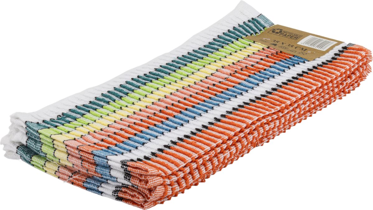 Q-CONNECT Vaatdoek 80% katoen multicolor - 6 stuks - 35 x 35 cm