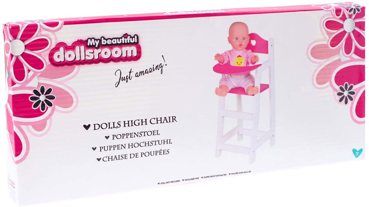 MY BEAUTIF poppenstoel - poppenkamer voor poppen - wit 22 x 27 x 53 cm