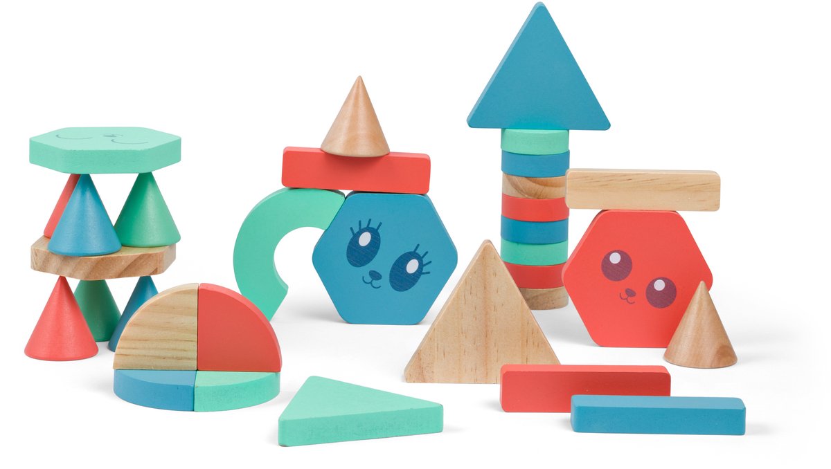 BS Toys houten bouwstenen - 38dlg.