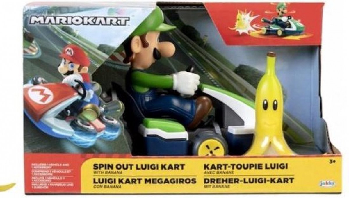 Jakks Pacific Inc. Mario kart mini racer - spin out luigi kart