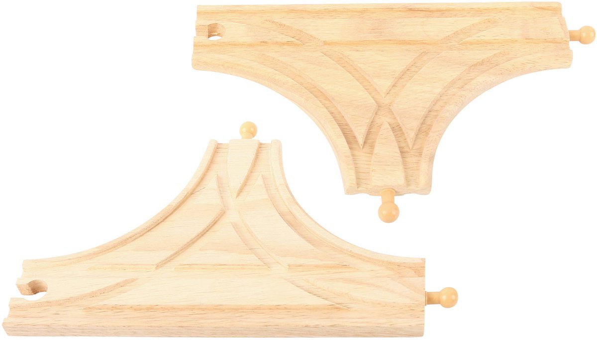 BIGJIGS houten rails - t-splitsing, 2st.