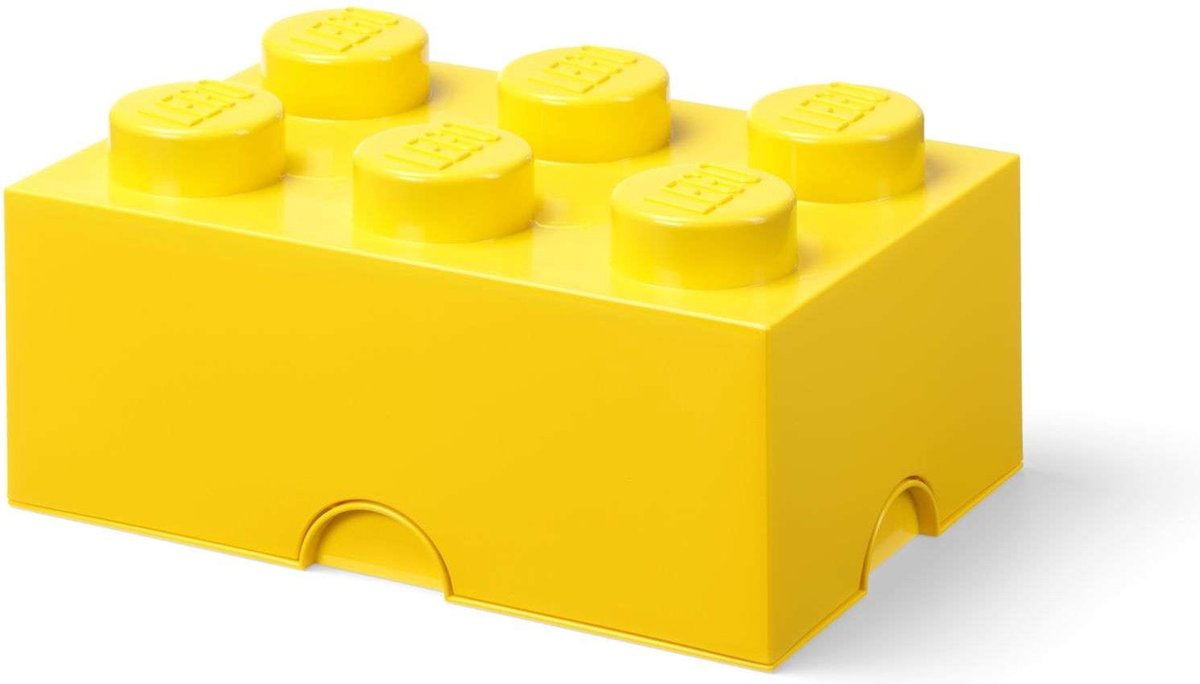 LEGO - opbergbox brick 6 - nylon - geel