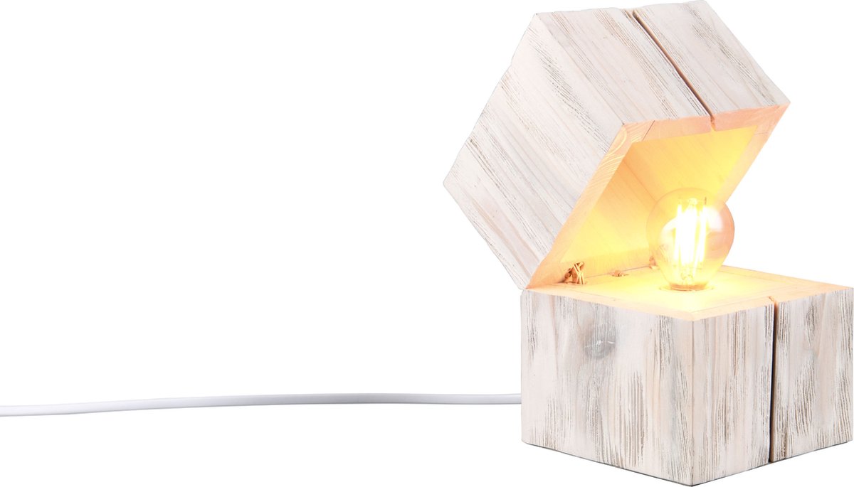 TRIO treasure - tafellamp - wit - incl. 1x e14 10w - snoerschakelaar