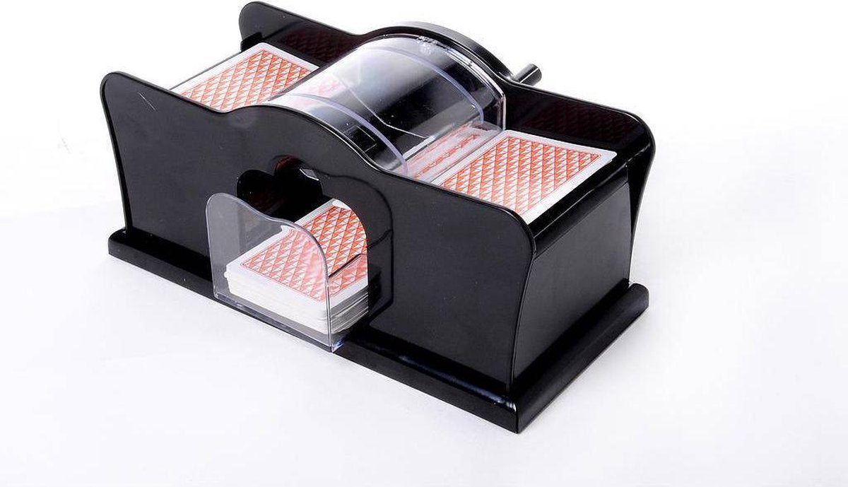 Longfield Kaartschudmachine manueel – kunststof kaartenschudder – voor bordspellen, kaartspellen – familiespel – engelhart