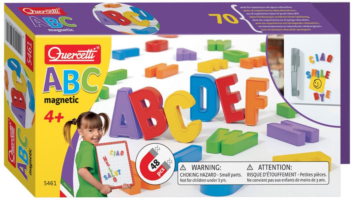 Quercetti abc magneten hoofdletters, 48st.