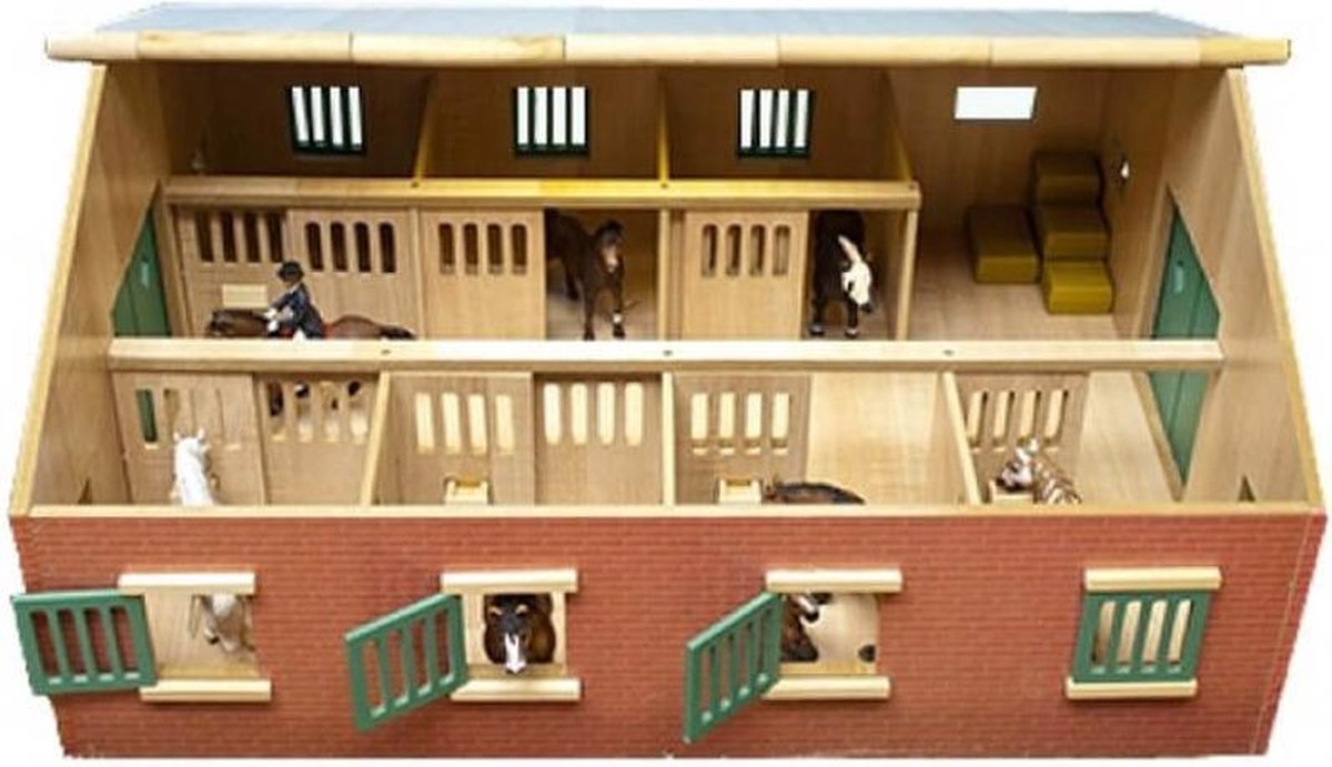 Kids GLOBE paardenstal met 7 boxen, 1:24
