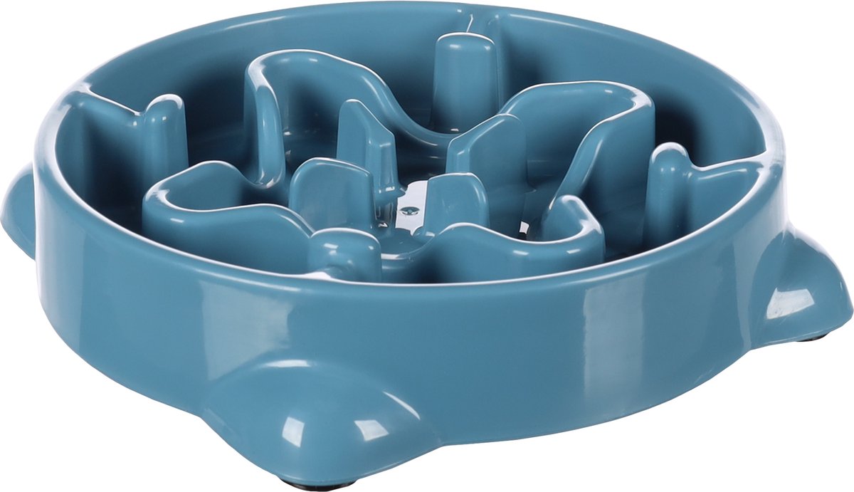 Flamingo Anti schrokbak hond – slow feeder – voerbak hond – ø21,5 cm – 800ml – voerbak beno – petrol – rond