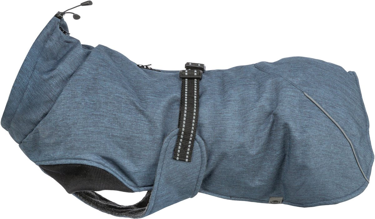 Trixie Hondenjas - donkerblauw, waterafstotend, 25 cm - fleece voering, reflecterende elementen