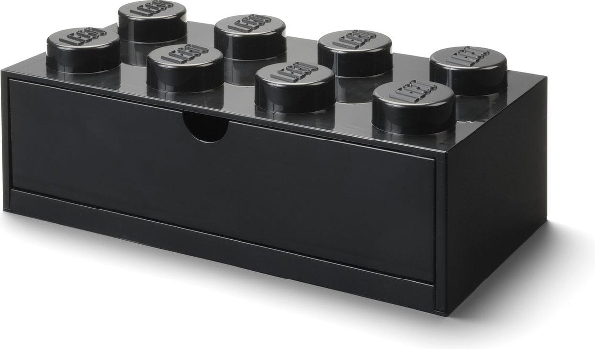 LEGO - opbergbox bureaulade brick 8 - kunststof - zwart