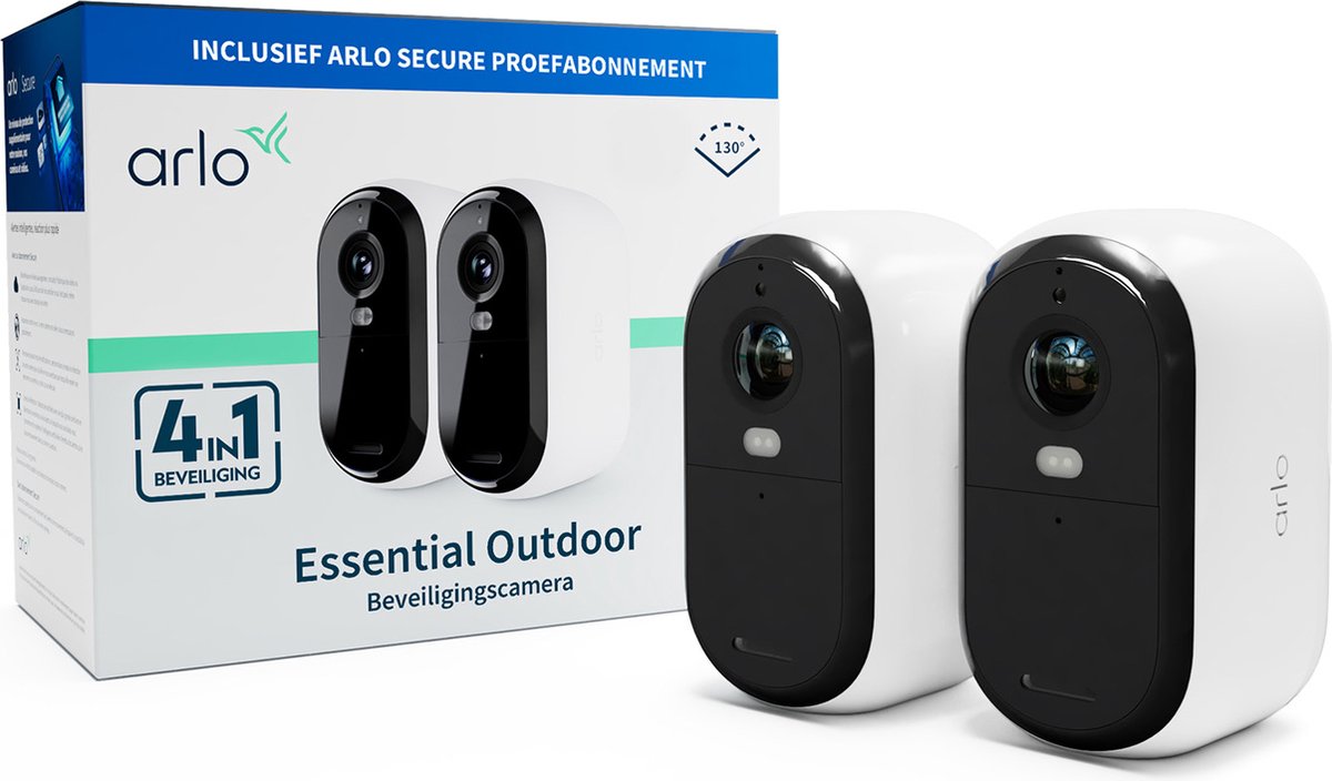Arlo essential hd draadloze beveiligingscamera voor buiten - 2 ip-camera's