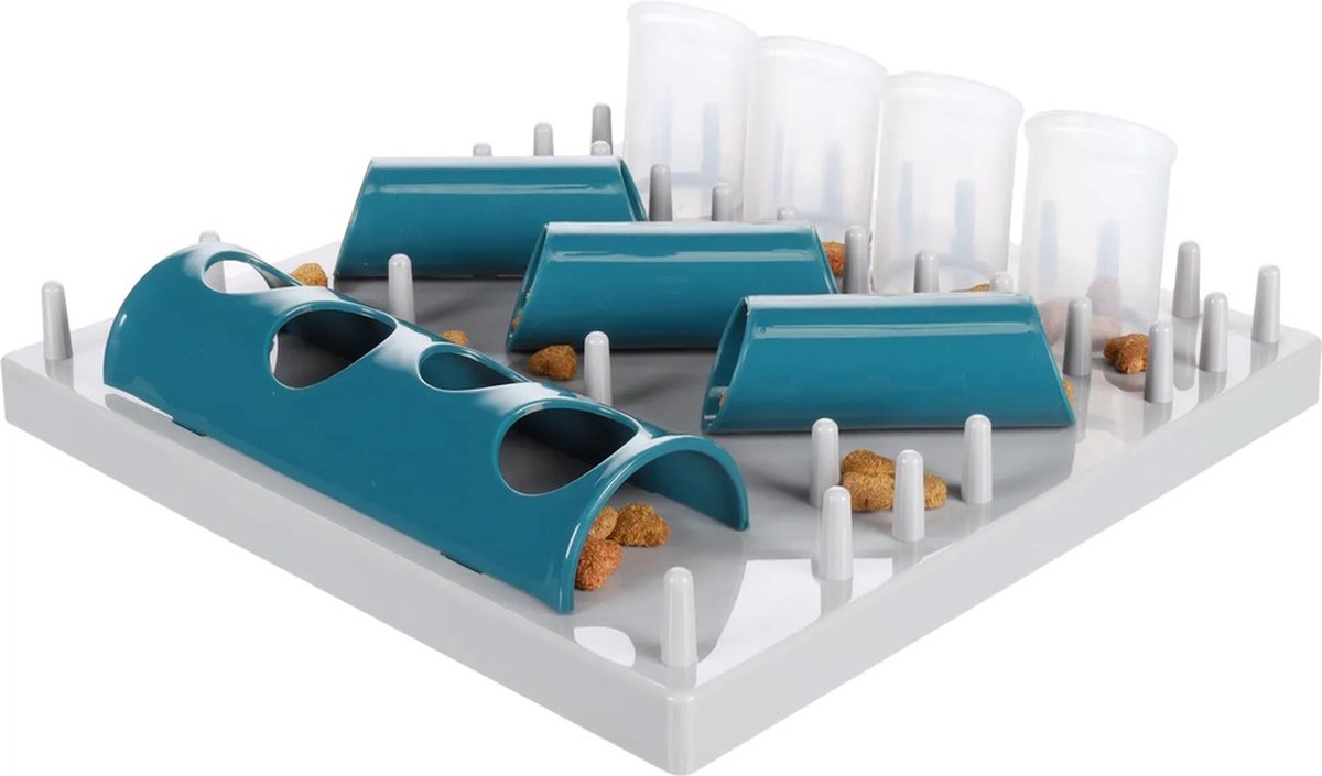 Flamingo Hondenspeelgoed – fumbo interactief speeltje – hondenspeelgoed – hondensnacks – hondensnoepjes – 29,5 x 29,5 x 9,5 cm – grijs