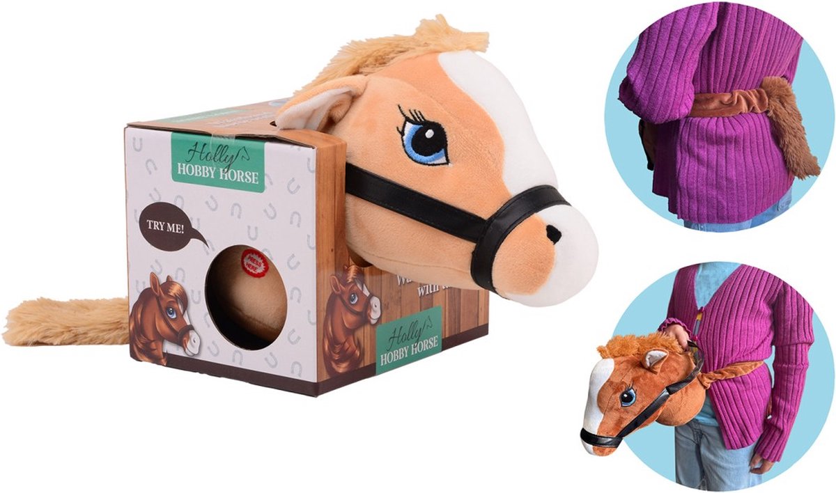 Holly Horse paardenhoofd lichtbruin met elastiek