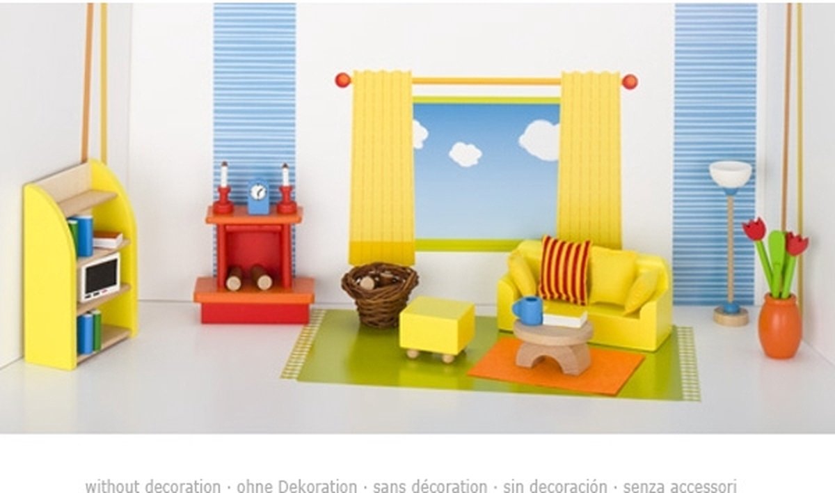 Goki Poppenhuismeubeltjes: moderne woonkamer 24-delig (incl. toebehoren, excl.