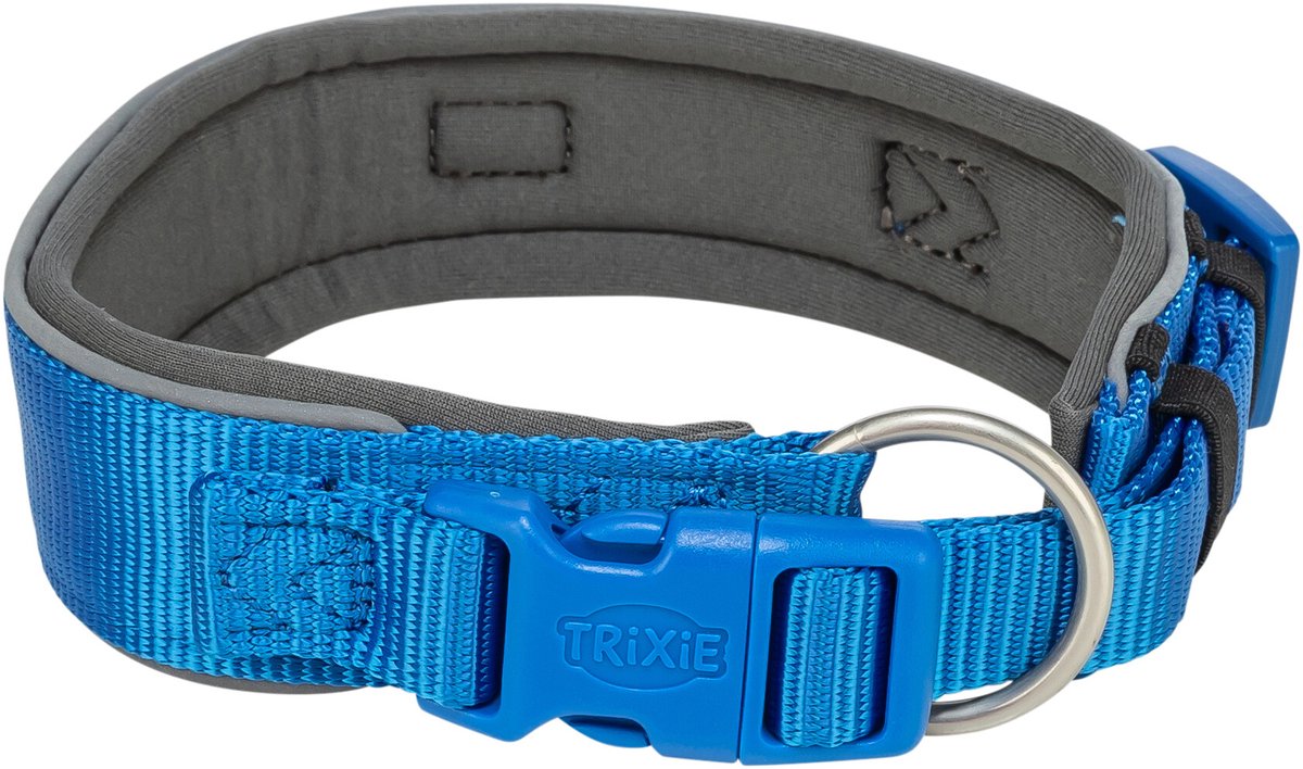 Trixie Halsband hond - extra breed royal blauw 33-42 cm - reflecterend polyester
