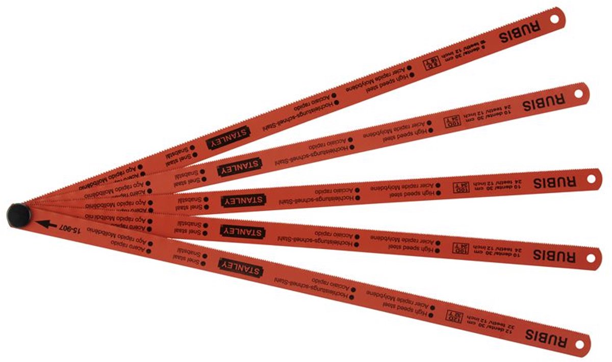 STANLEY metaalzaagblad 300mm - mix (5 stuks kaart)
